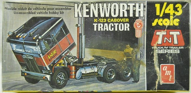 AMT 1/43 Kenworth K-123 Cabover Tractor Semi Truck, T702 plastic model kit